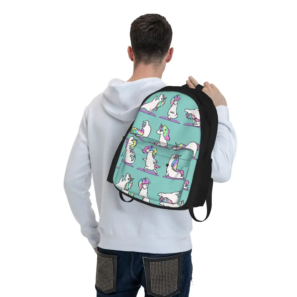 Mochilas de Yoga de unicornio para niños y niñas, mochilas escolares de dibujos animados para estudiantes, mochila de viaje, bolsa de hombro de gran capacidad