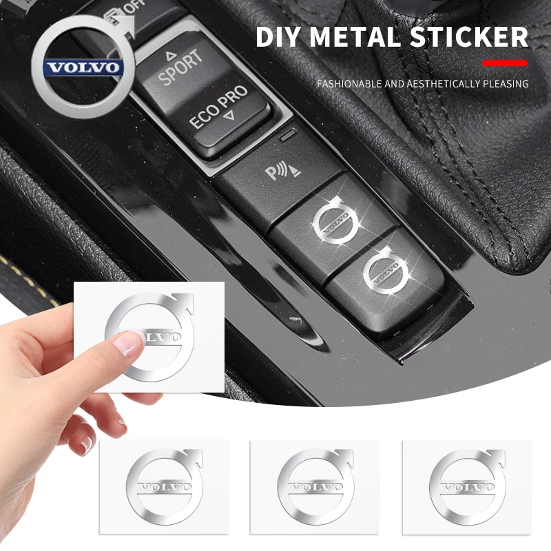 

For Volvo 2/5/10pcs Car 3D Metal Badges Auto Interior Decor Logo Stickers For Volvo R Design Xc60 V60 S60 V40 V50 S40 S80 C30 Xc