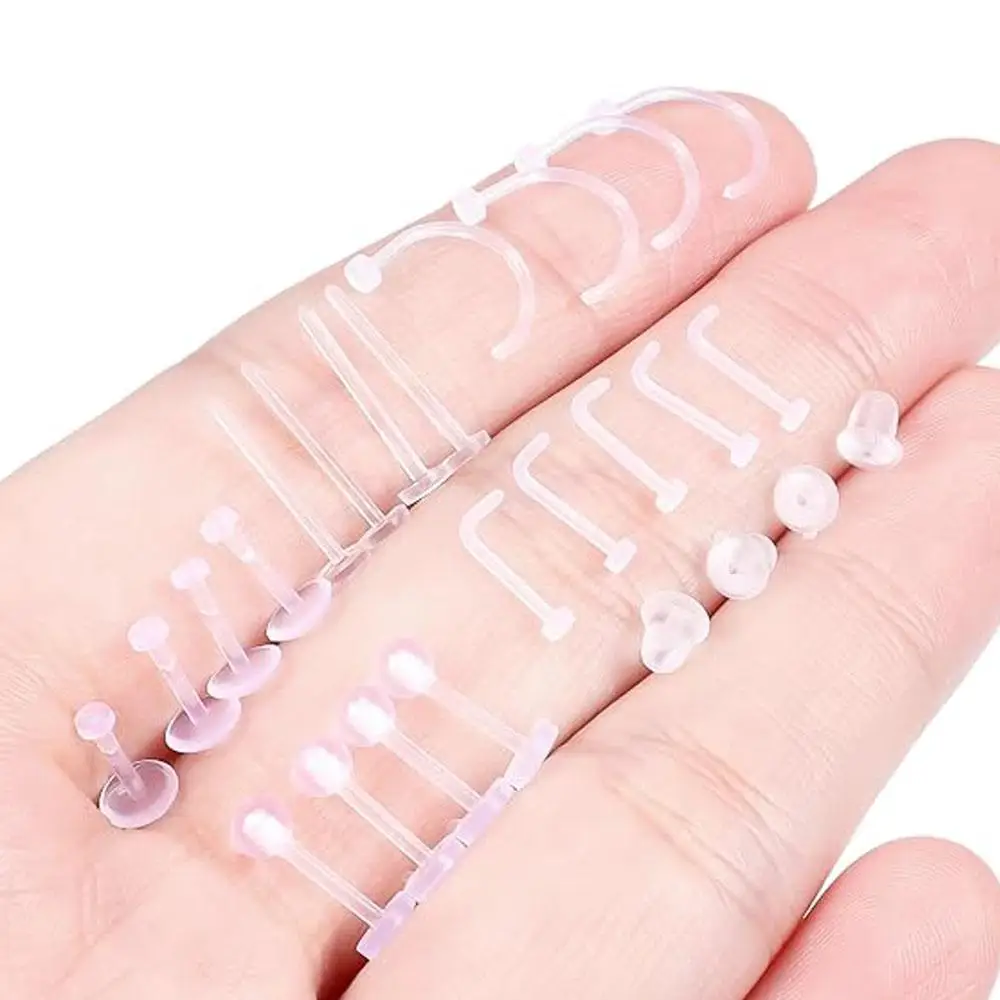 25Pcs Set Clear Piercing Jewelry Retainers Piercings Work Surgery Sports Nose Studs Retainer Cartilage Tragus Helix Earring