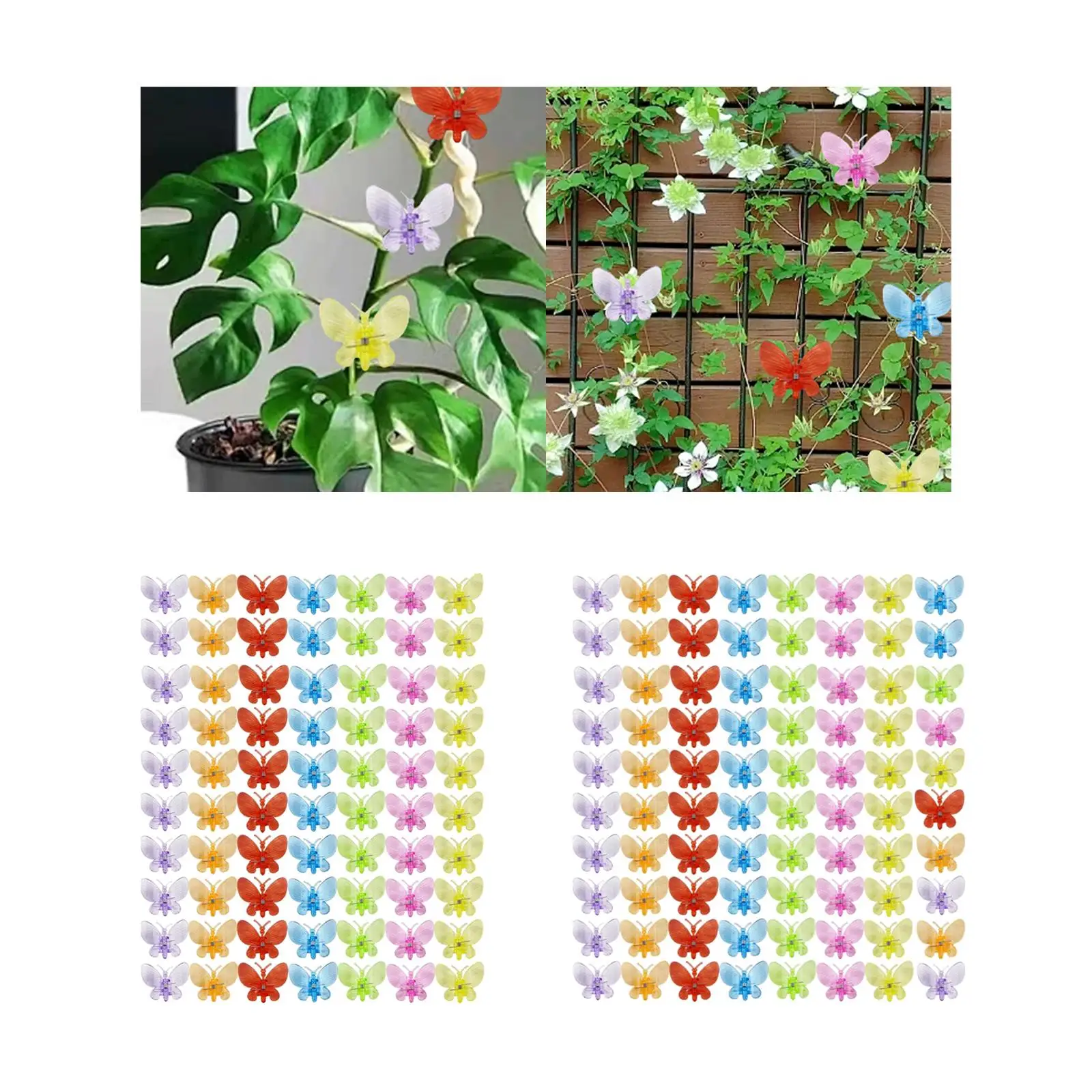 Orchid Clips Butterfly Shape Vine Clips for Single Stem Plants Stalks Vines