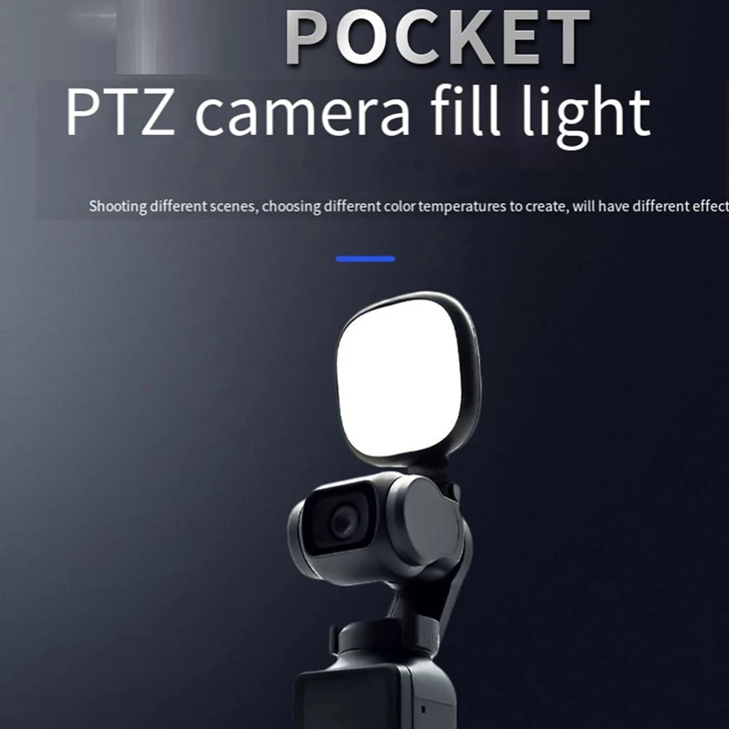 For Pocket3 Adjustable Led Fill Light Lamp + Bracket Clamp Adapter For DJI Osmo Pocket 1 2 3