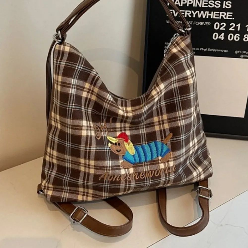 Sausage Dog Dual-use Shoulder Backpack PU Korean Style Large Capacity Tote Bag Vintage Multi-Functional Crossbody Sling Bag Lady