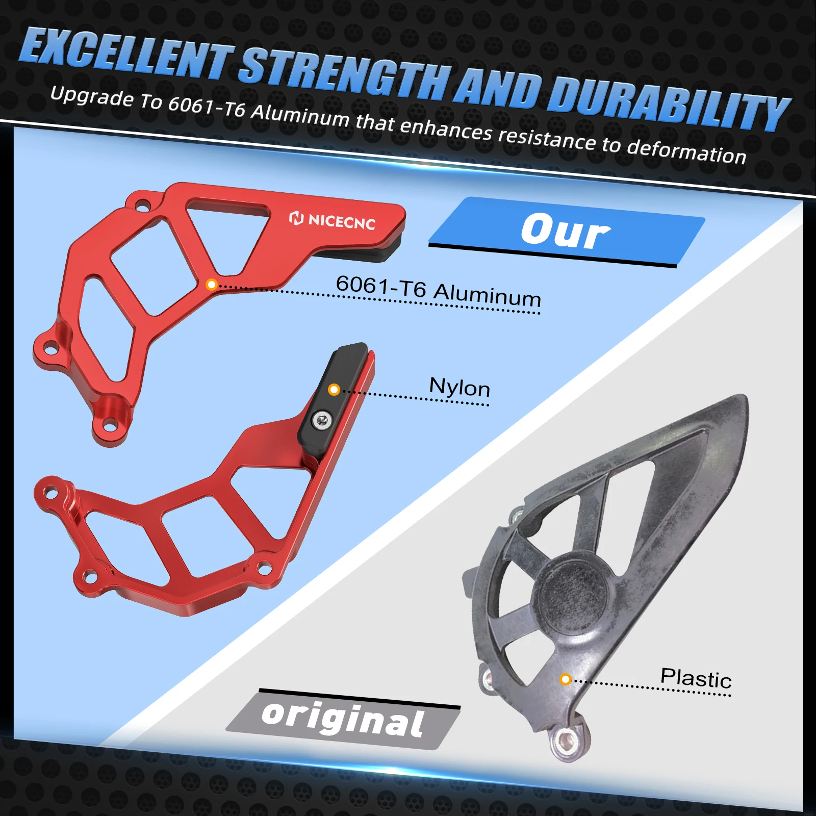 Peças de alumínio ATV para Honda TRX450R TRX450ER, tampa dianteira da roda dentada, protetor de corrente Saver, protetor para TRX 450R, 450ER, 2006-2014