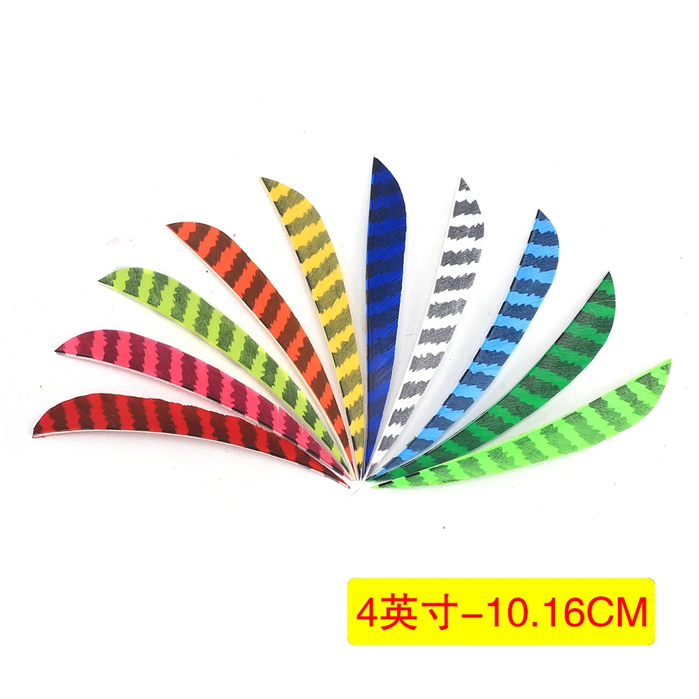 ACCMOS 20pc 4inch arrow feathers Stripe Real Feather Recurve / Compound Bow Assembly Accessories