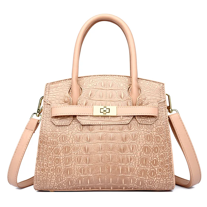 Designer Crocodile Embossed Handbag for Women - Large Capacity Tote Shoulder Crossbody Bag, Fashion Work Purse for Office Daily