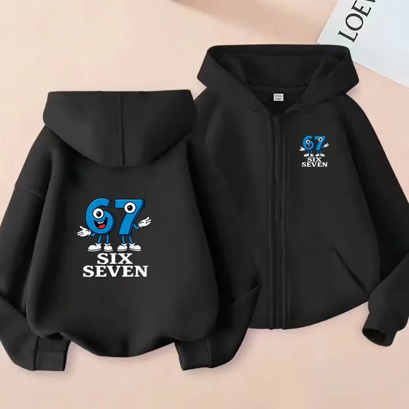 

Children Zipper Clothing Style Basketball Sweatshirt Fashion 67 Coat Boys Girls 3-13 Yrs Hoodies Sports Casual Cardigan