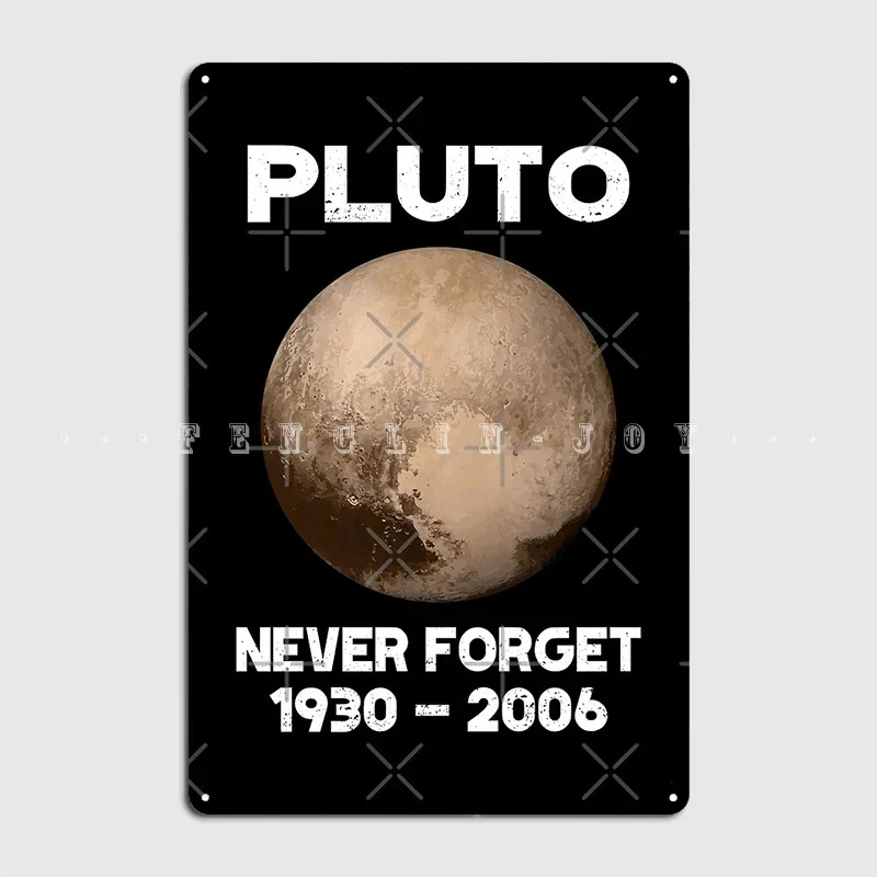 Pluto Never Forget 1930-2006 Metal Plaque Poster Cinema Kitchen Living Room Personalized Wall Decor Tin Sign Poster