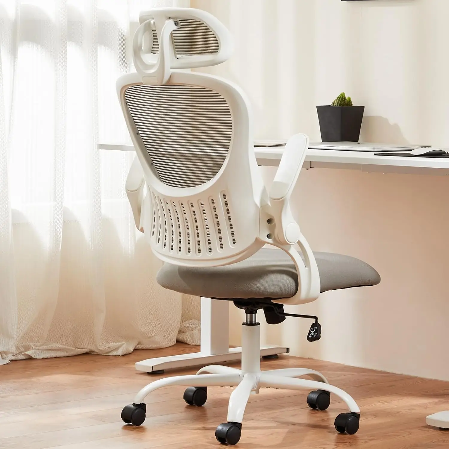 

Office Computer Desk Chair, Ergonomic High-Back Mesh Rolling Work Task Chairs with Wheels and Adjustable Headrests