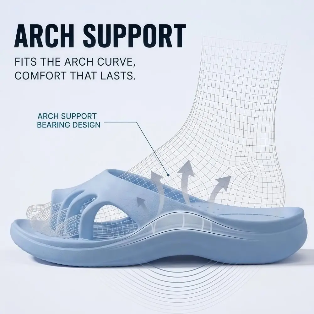 EVA Five Toe Slide Sandals Bunion Relief Soft Soled Arch Support Slippers Lightweight Shock-absorbing Split Toe House Slides