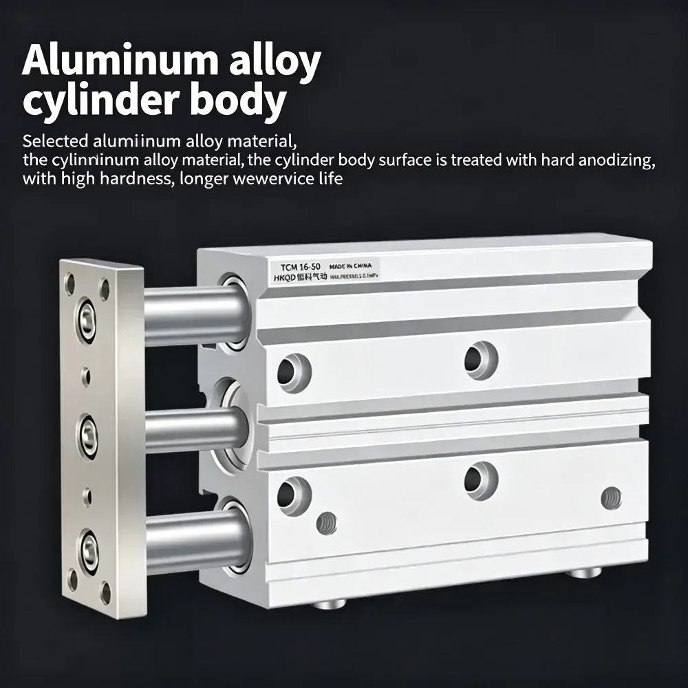 Thin Three-Axis Three-Rod Double Guide Rod Cylinder with Guide Column TCM12 16 20 25 X10 30 40 50 75 Magnetic