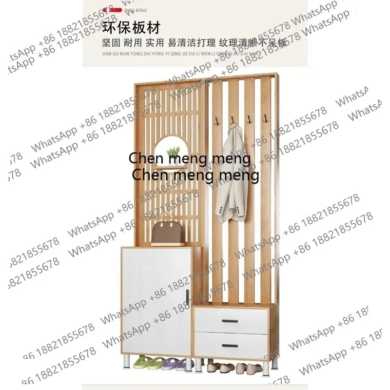

Simple and modern multi-functional shoe cabinet with hanger screen integrated door partition porch rack