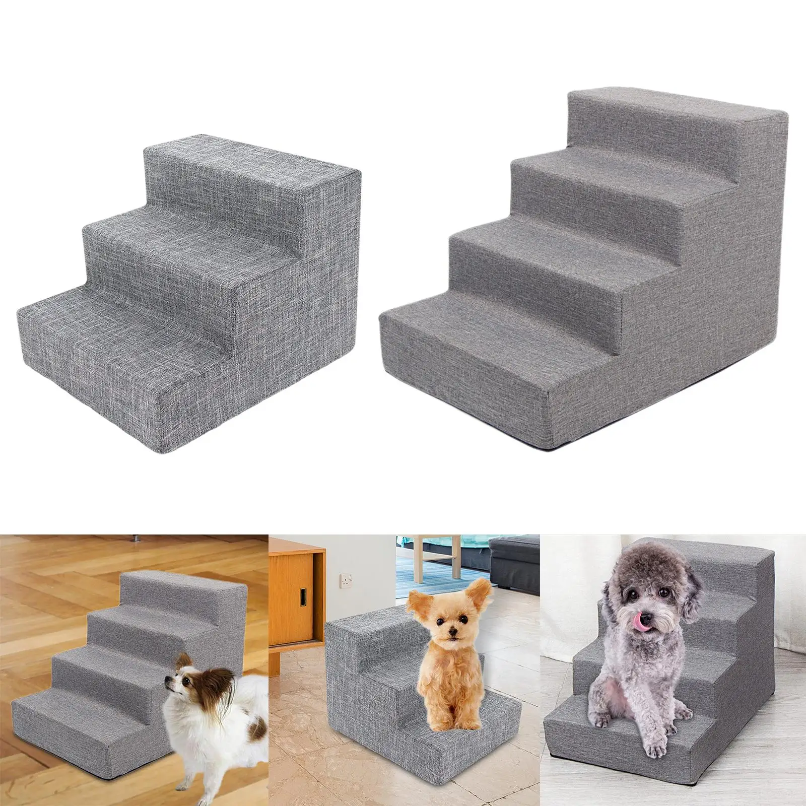 Dog Stairs for Sofa Bed Dog Steps Pet Stairs Climbing Dog Ramp Steps Washable Non Slip Ladder for Cat Puppy Supplies