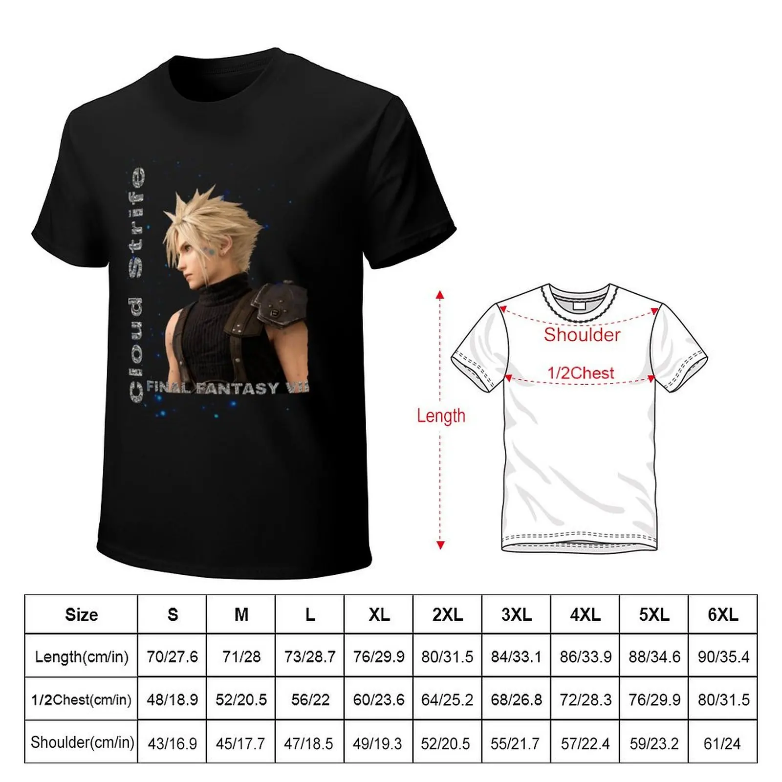 Cloud Strife T-Shirt Big Size Loose Fit Tee Shirt