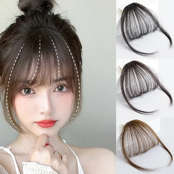 Fake Air Bangs Hair Styling Hair Clip-In Extension Synthetic Fake Fringe Natural False Hairpiece Women Clip in Bangs Tools Hair