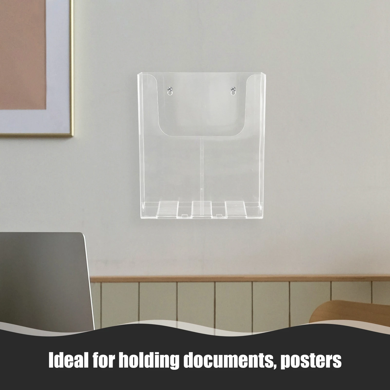 

Hanging Acrylic Document Holder A4 Wall File Organizer Transparent Data Box for Posters Flyers Clear Wall Hanging Letter Rack