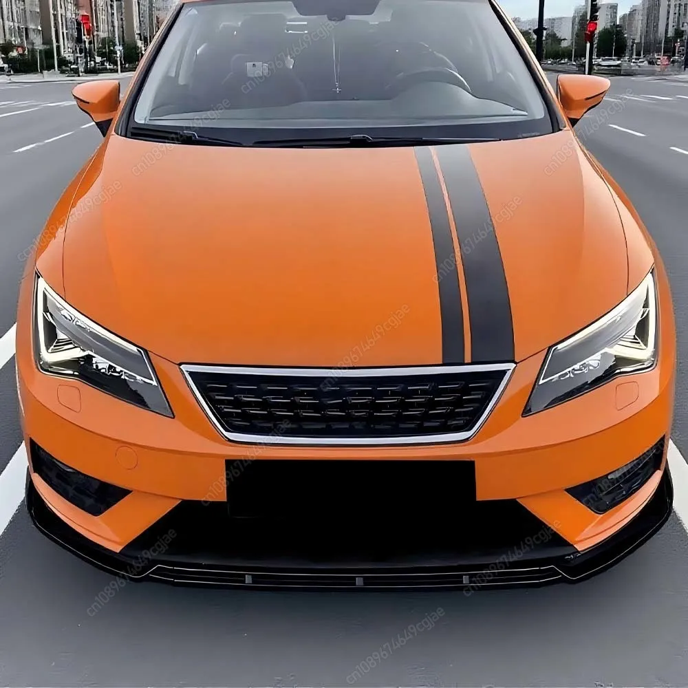 

Car Front Bumper Chin Lip Splitter Diffuser Spoiler Body Kit Cover Protector Gloss Black Tuning For Seat Leon MK3.5 2017 To 2019