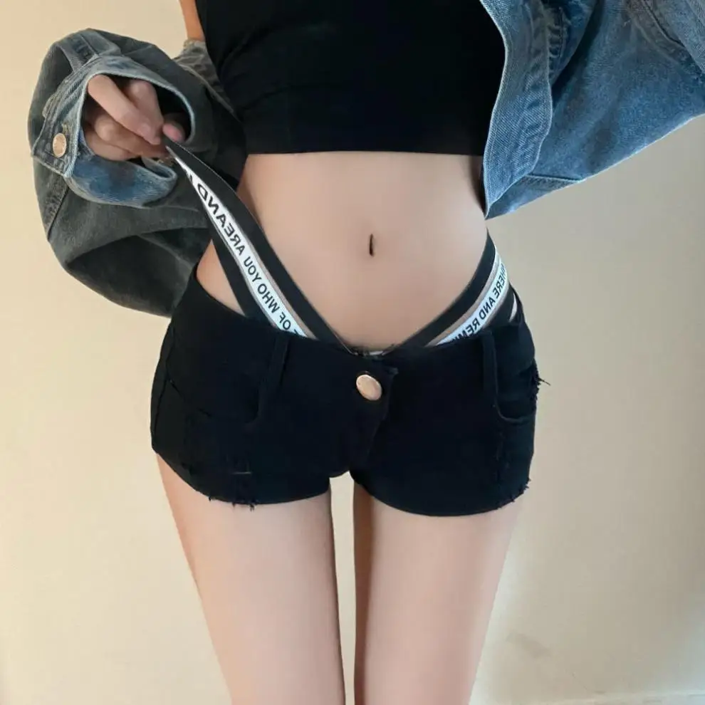 new fashion casual sexy cotton brand young women female girls low waist stretch Denim Shorts