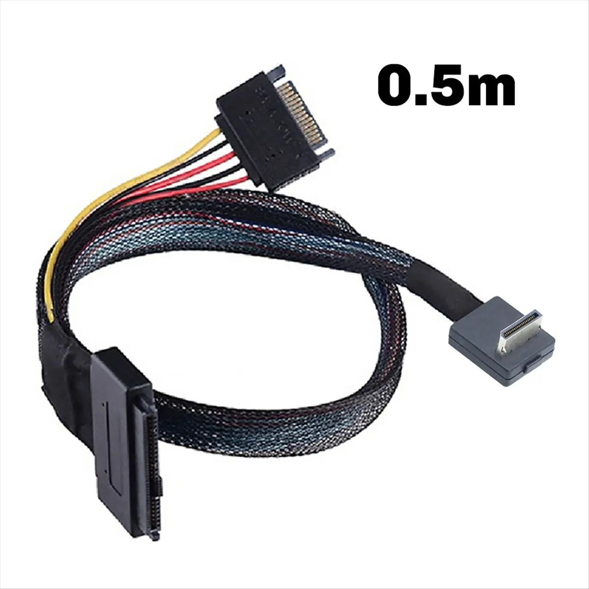 

Кабель-адаптер (A32M) PCIE Oculink SFF-8611 4I 90 градусов на U.2 SAS SFF 8639 NVMe SSD +15P SATA, высокоскоростная передача данных, 0.5 м