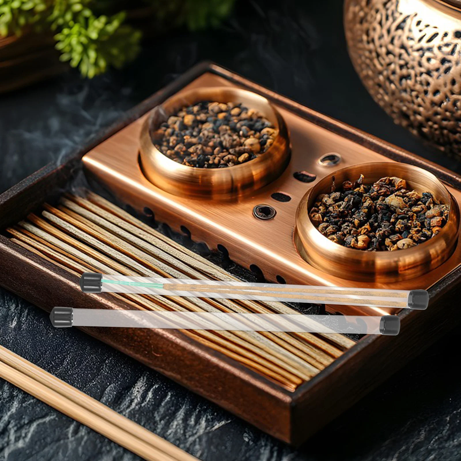 

4 Pcs Incense Set Sample Container Stick Holder Tube Clear Rack Beads Storage Holders