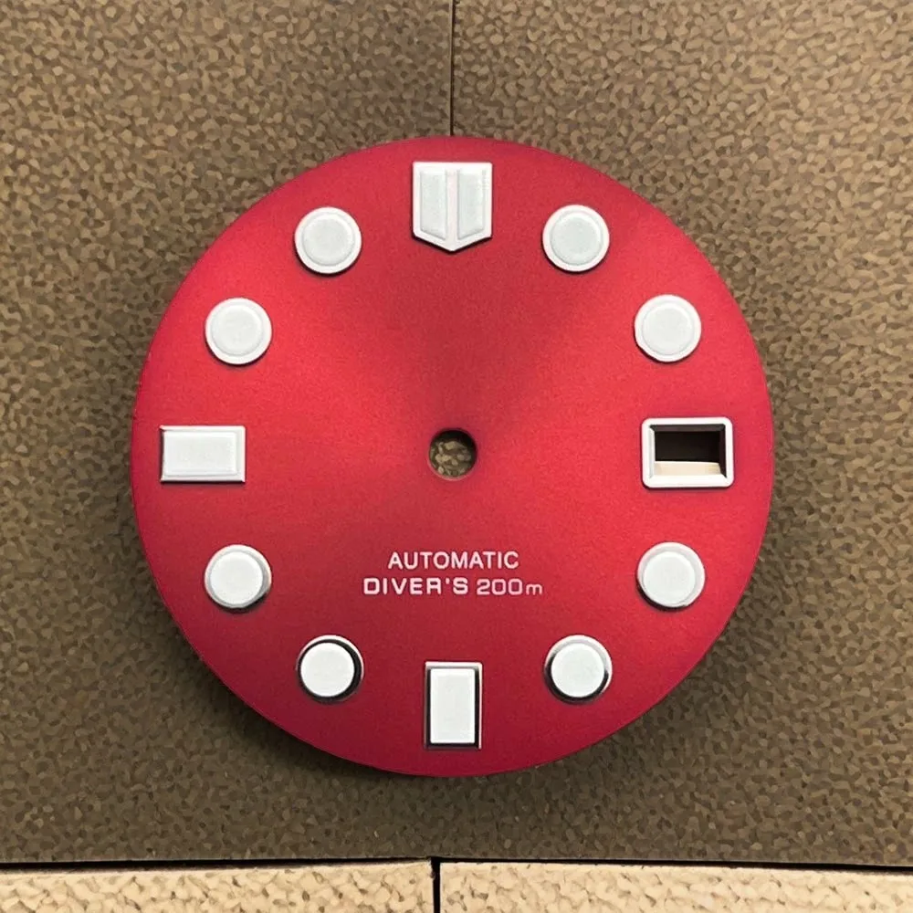 28.5mm S Logo Matte Dial Fit NH35/NH36/4R/7S Movement Green Luminous High-Quality Watch Modification Accessories Watch Dial