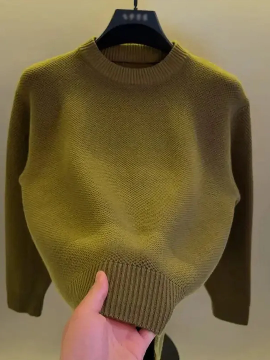 

Мужской модный вязаный свитер с круглым вырезом, премиум-качество, с вышивкой, теплый, универсальный, осенне-зимний, повседневный, хлопковый, с длинными рукавами