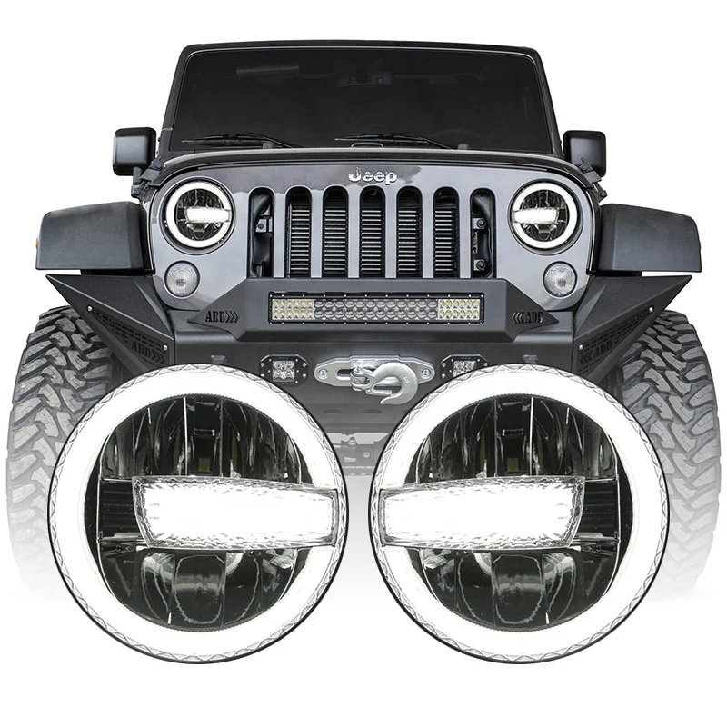 

DOT 7 inch Led Headlights for 2007-2017 Jeep Wrangler JK Accessories Projector Halo Lights for Jeep Wrangler JK LJ TJ CJ7 CJ8