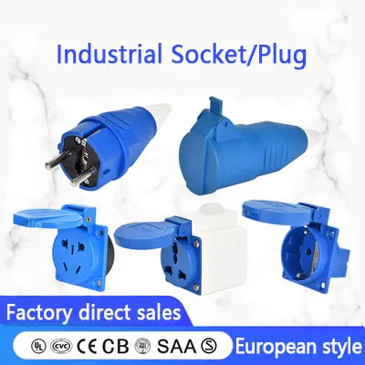 16A 220V-240V 2P+E IP44 European specifications air conditioning Industrial Plug Socket for cable Electric Power Connector