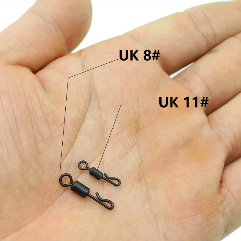 20pcs Carp Fishing Accessories Size UK8/11 Quick Change Hooklinks Swivel Carp Fishing Hiar Chod Rig For Carp Fishing Tackle