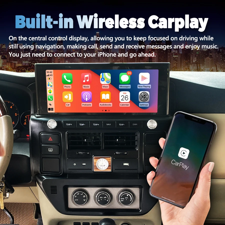 12.3inch Qled Screen Android Radio For Nissan Patrol Y61 Fast Charging Mobile Phone Wireless Carplay Multimedia Video Player HU