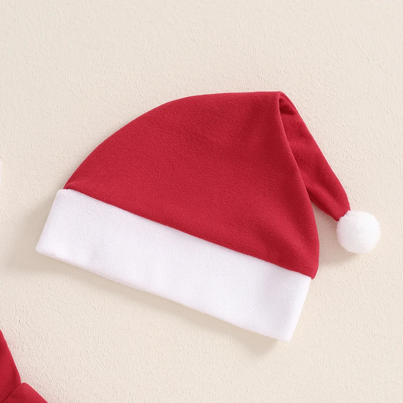 فتاة صغيرة زي عيد الميلاد ، القوس بلا أكمام ، المرقعة فستان على شكل خط مع قبعة ، ملابس الشتاء