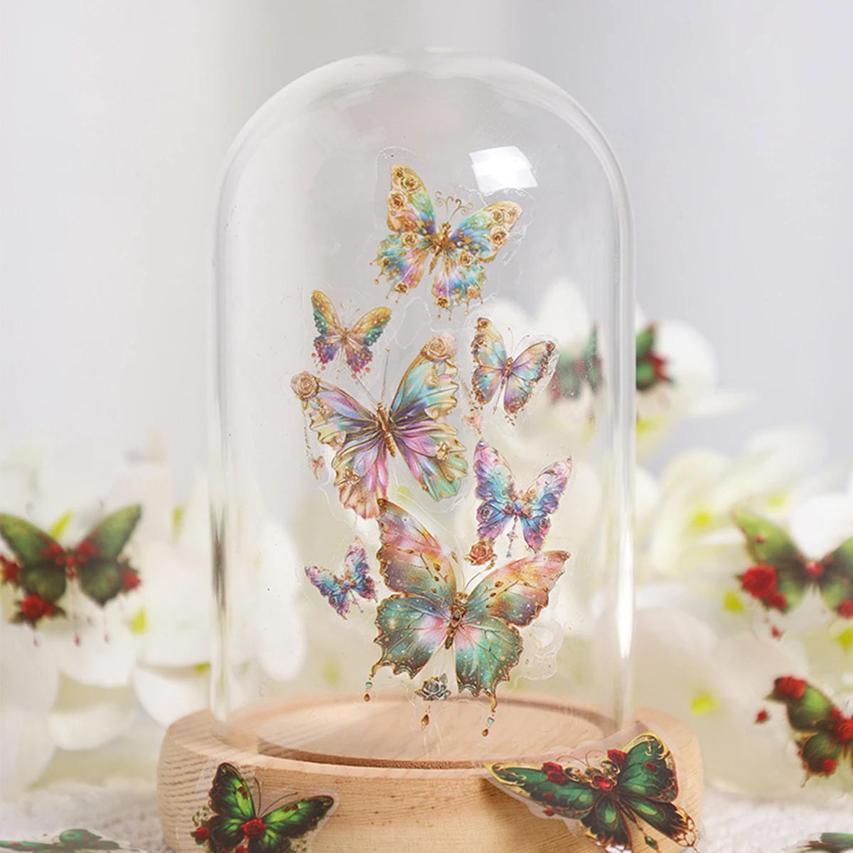 10 sheets/package of butterfly pattern stickers, suitable for DIY notebooks, stationery, gift box decorations, stylish beautiful