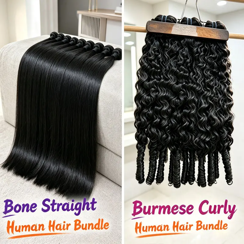 SIXQUEEN 15A Burmese Curly Human Hair Bundle Human Hair Extension Natural Black Spiral Curl Hair Soft Bouncy Curly Hair Bundle Thick Full Hair 30 32 34 36 Inches