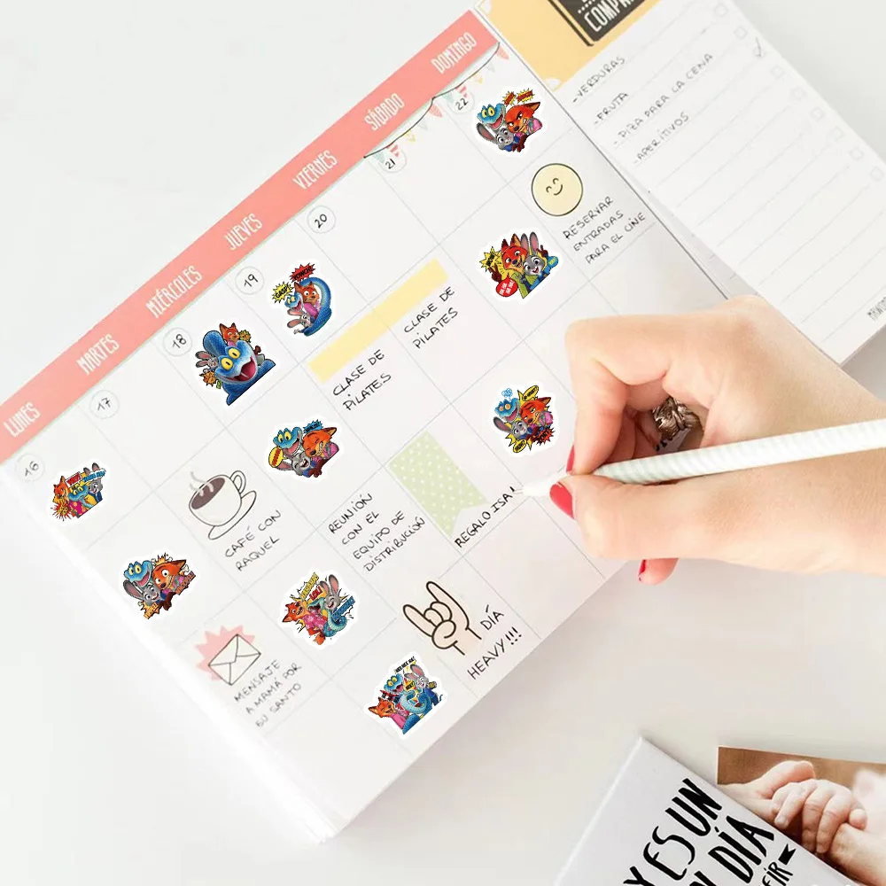 

500pcs/Roll New Disney Movie Zootopia 2 Cartoon Sealing Sticker DIY PVC Laptop Decals Decoration Stiker Reward Gift Toys Gifts