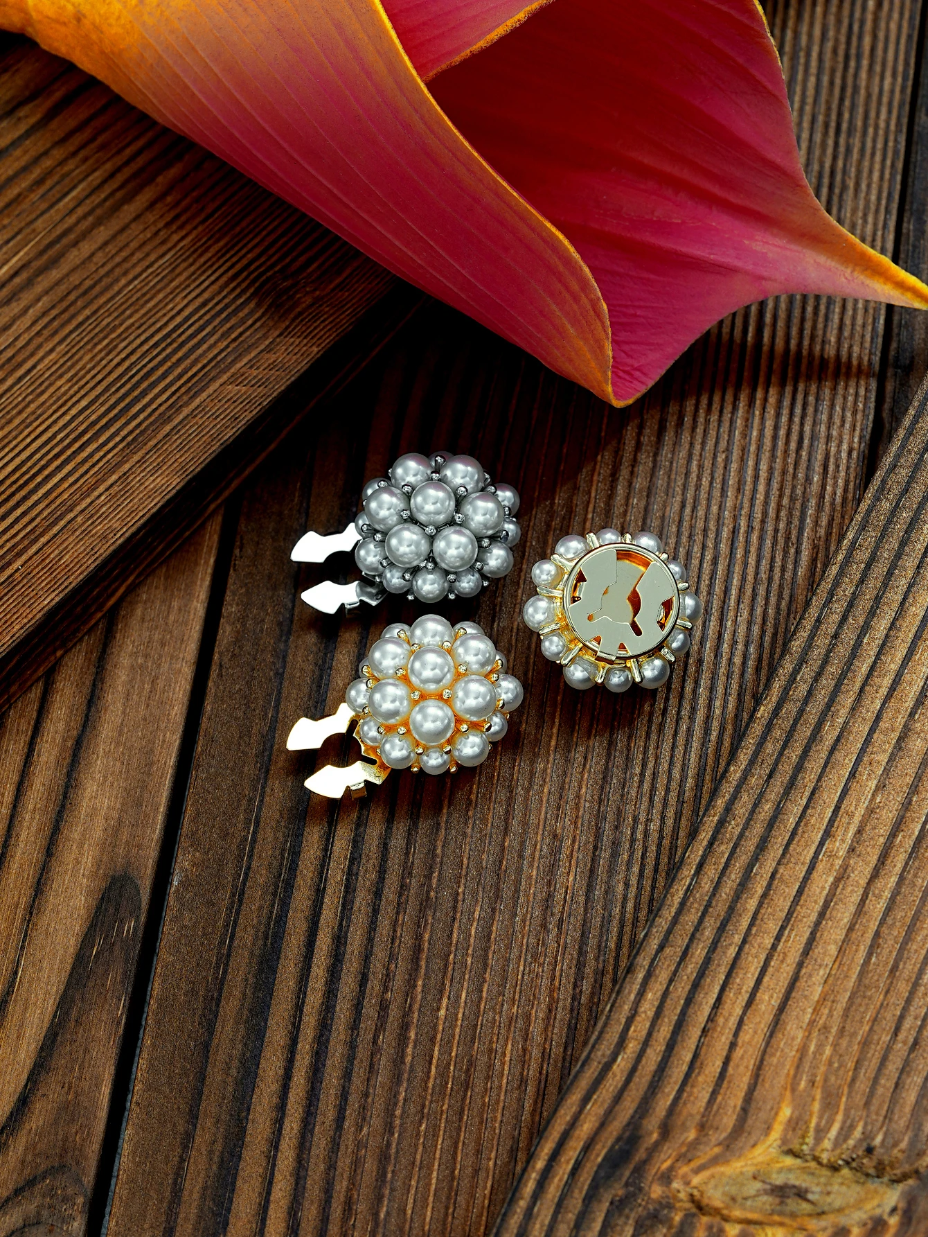 23mm Exquisite Pearl Clip Button Covers 1/2/3/4pcs Set Fashion Decorative No-Sew Buttons for Clothing Accessories