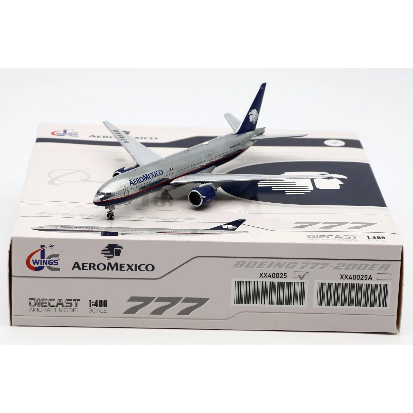 

XX40025 Alloy Collectible Plane Gift JC Wings 1:400 Aeromexico Airlines Boeing B777-200ER Diecast Aircraft Jet Model N745AM