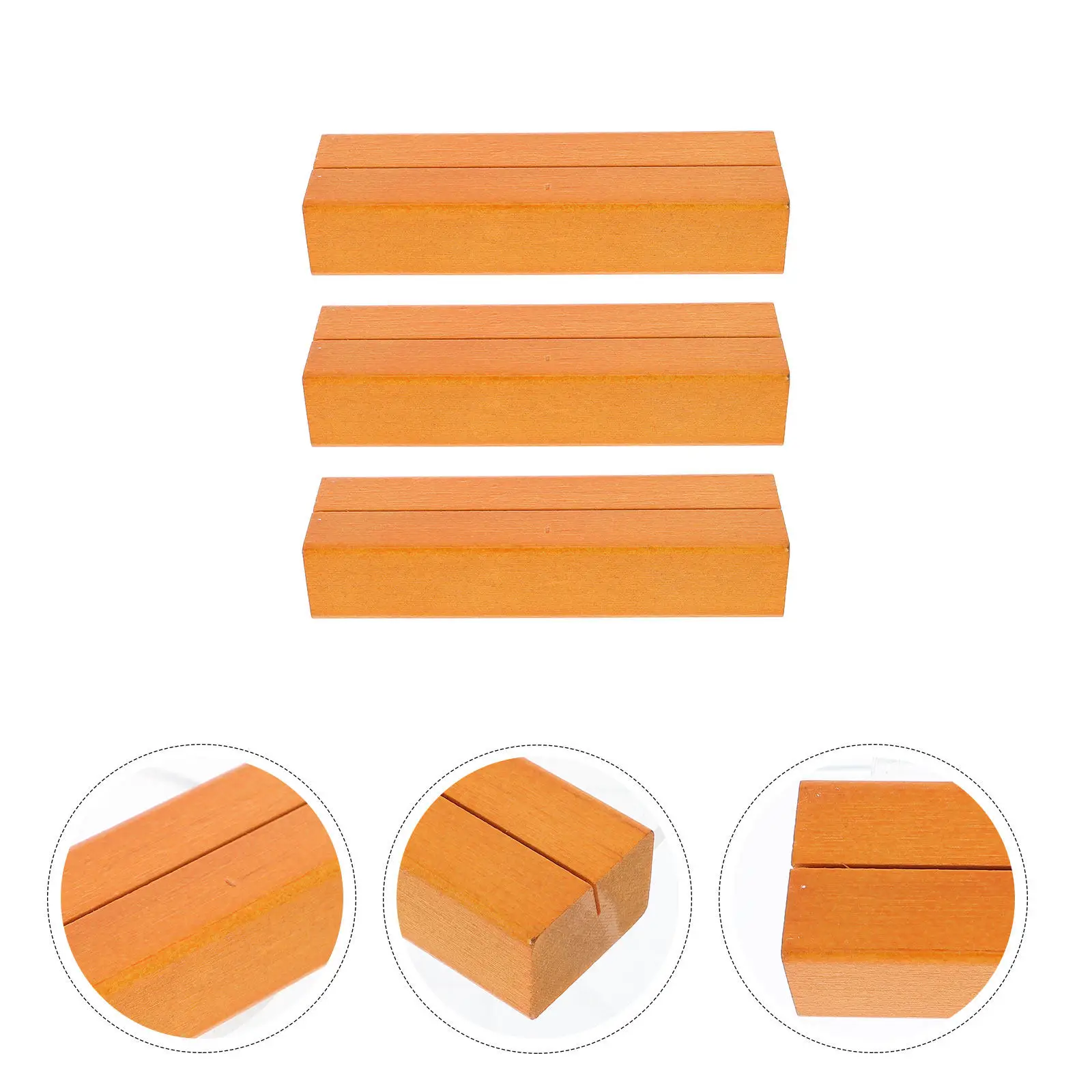 3Pcs Wood Picture Stand Compact Wooden Table Number Holders for Photo Message Cards Shower Engagement Party