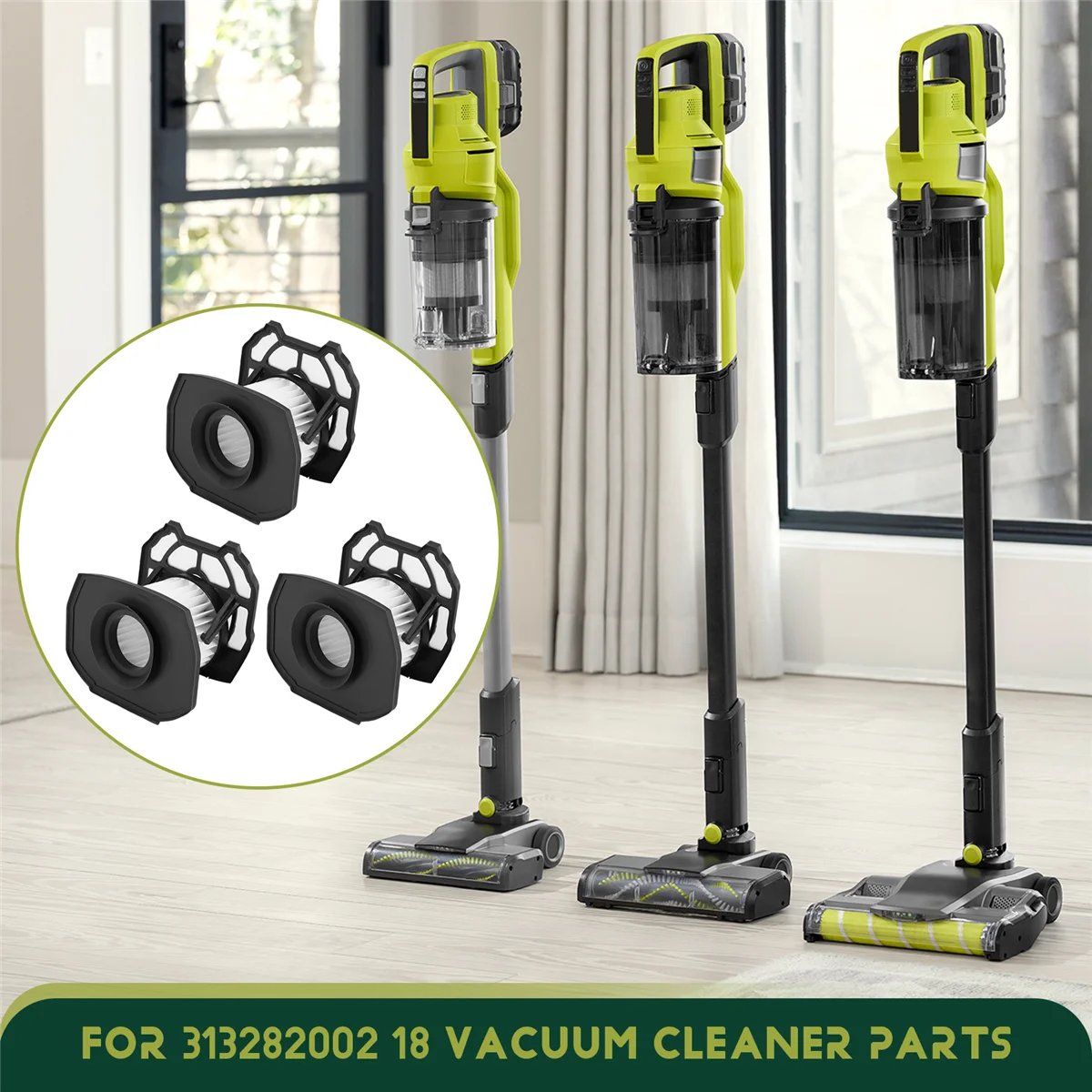 Новые 3 шт. для Ryobi 313282002   18, передний HEPA-фильтр для пылесоса, запасные аксессуары, прочные детали