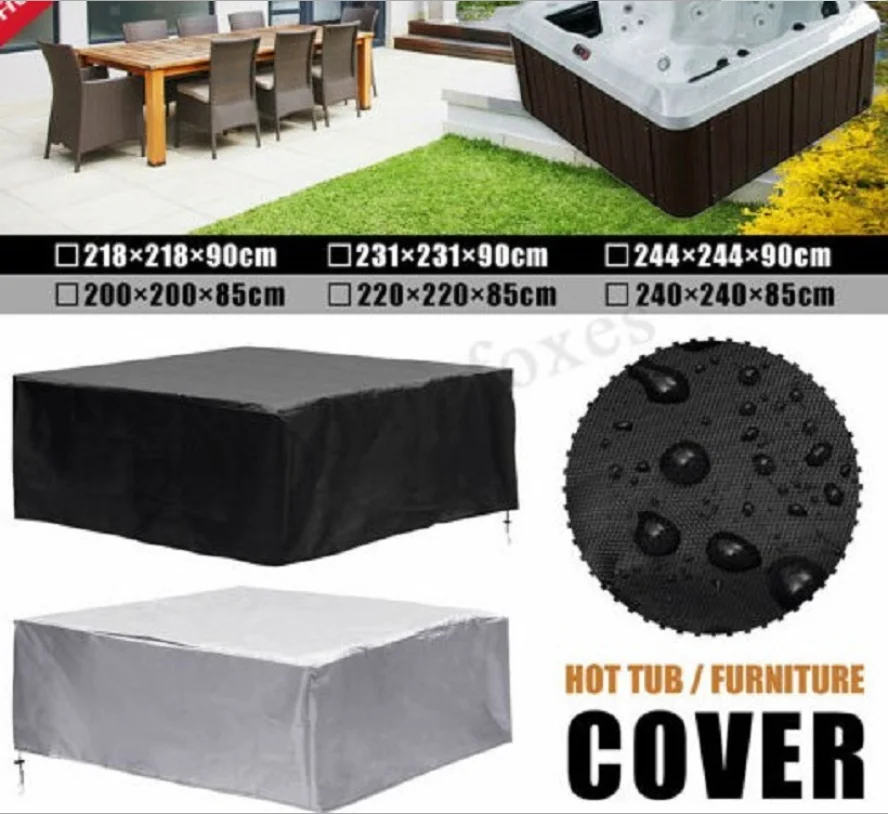 Universal Hot Tub Dust Cover Cap Waterproof UV Proof All-Weather Spa Cover Cap Protector Hotspring Snow Rain Dust Covers