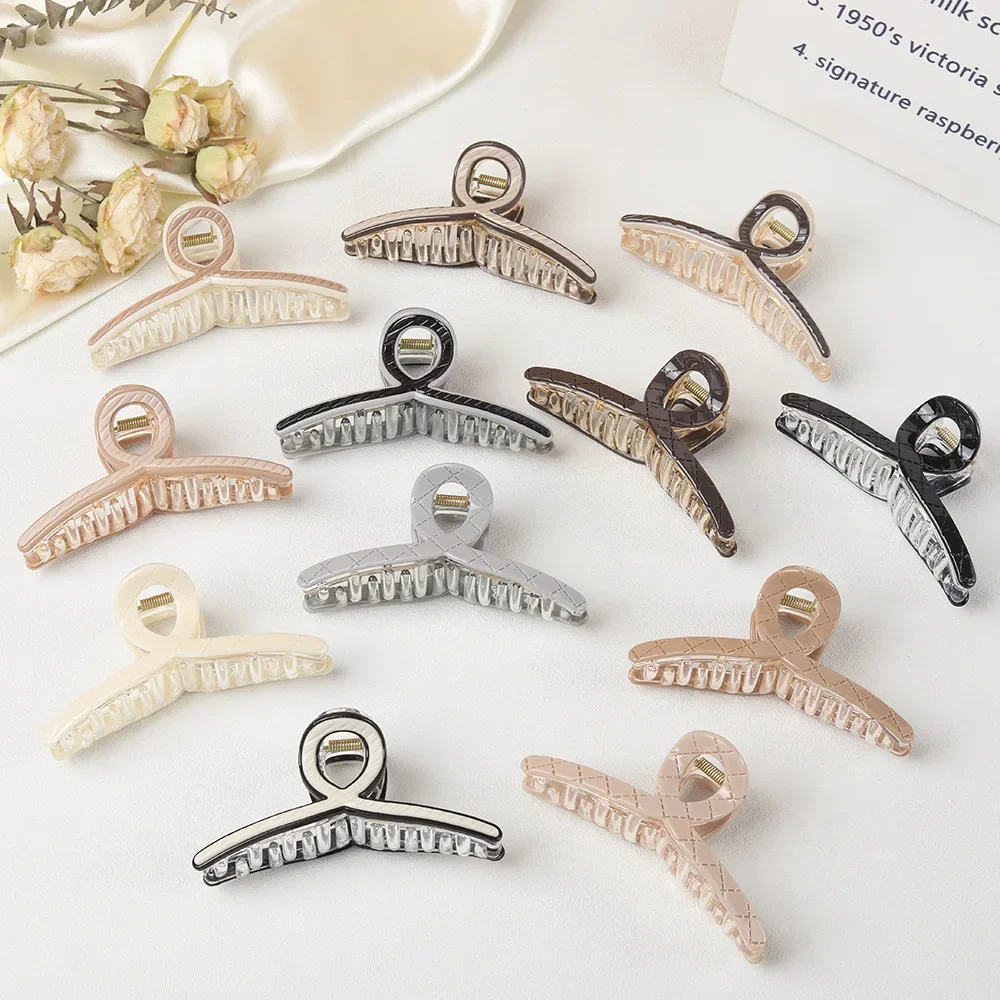 คลิปหนีบผมฉลามลายขวางขนาดใหญ่แบบเกาหลี