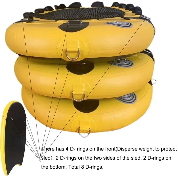 Tablero de barco de Jet Ski de trineo de rescate de vida acuática inflable de alta resistencia