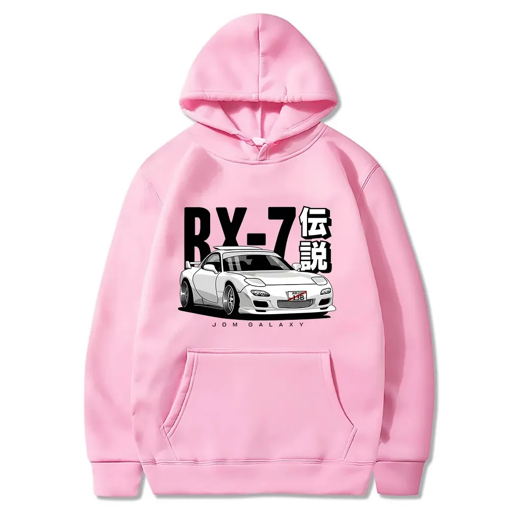 Initial D JDM Hoodie Vintage RX7 FD Drift Japanese Cars Printed Sweatshirt Harajuku Tracksuit Loose Men Streetwear Pullover Tops