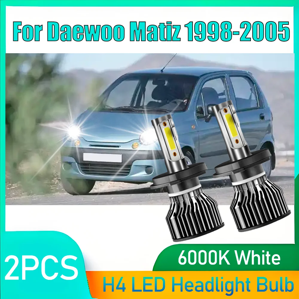

2PCS 120W High Power Canbus H4 LED Headlight Bulbs 6000K White 20000LM Auto Lamps 12V Car Headlamps For Daewoo Matiz 1998-2005