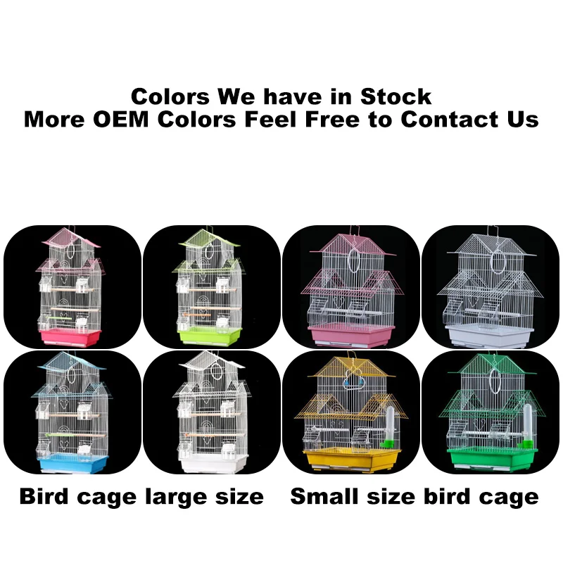 60cm Bird Cage Small Medium Mental Bird Breeding Cage House With Roof Design Parrot Birds Cage