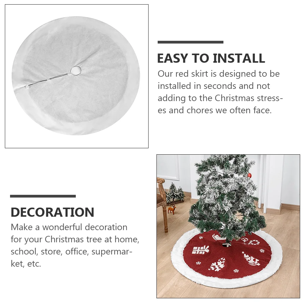 

1Pc Christmas Tree Skirt Round Shape Decor Party Floor Carpet Xmas Tree Skirt Tree Skirt Decor Reusable Festival Mat
