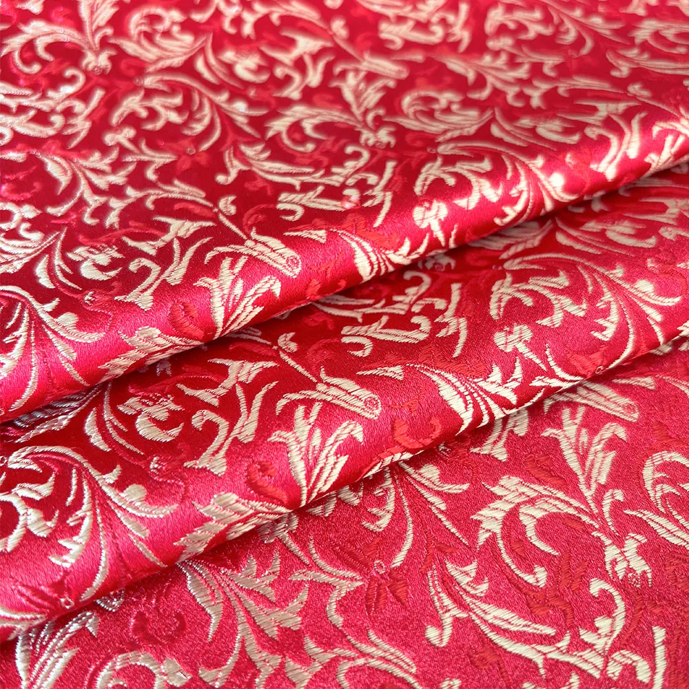 Brocade Jacquard Pattern Wheat Flower Fabrics Damask For Sewing Cheongsam And Kimono Material DIY Needlework Satin Cos Dress Bag