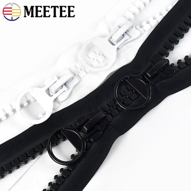 1Pc Meetee 20# Giant Zipper 75-150cm Resin Zippers Extra Large Zips for Tent Jacket Double Slider Zip Sewing Closures Accessory