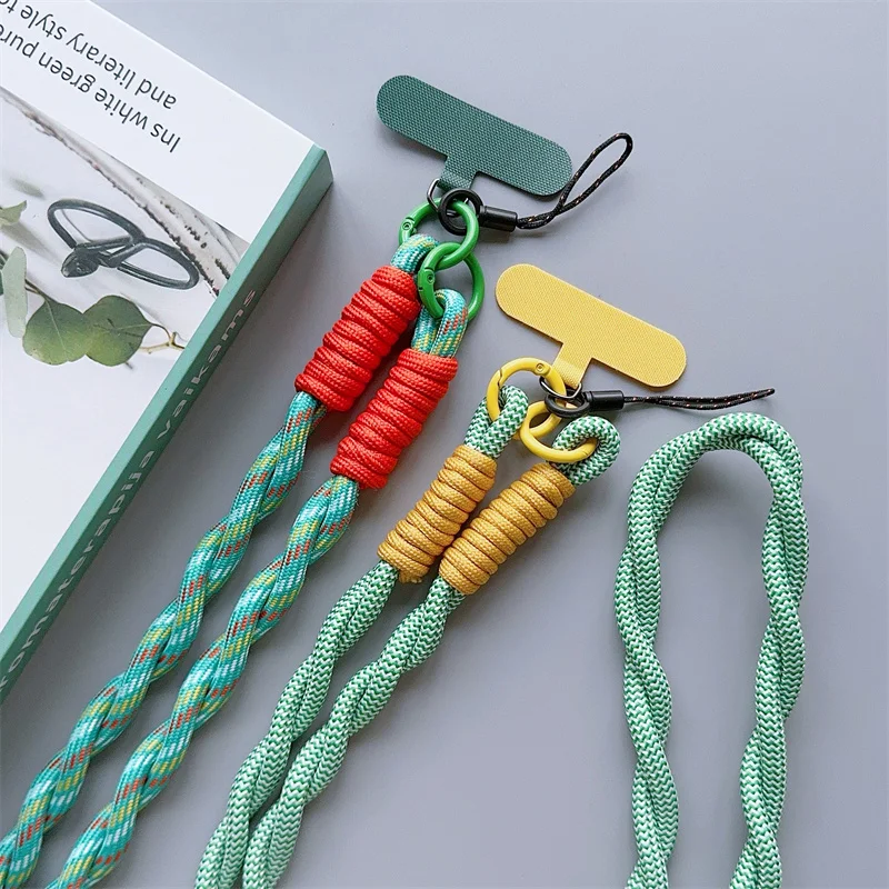 Mobile Phone Chain Double Twisted Fried Dough Twists Rope Mobile Phone Lanyard Diagonal Span Backable Lanyard Mobile Phone Rope