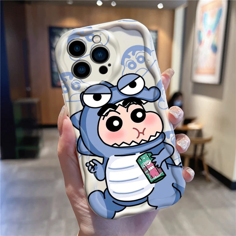 C-Crayons S-Shin-chans Cute For Apple iPhone 15 14 13 12 11 XS XR X Pro Max Plus Wave Oil Cover Phone Case