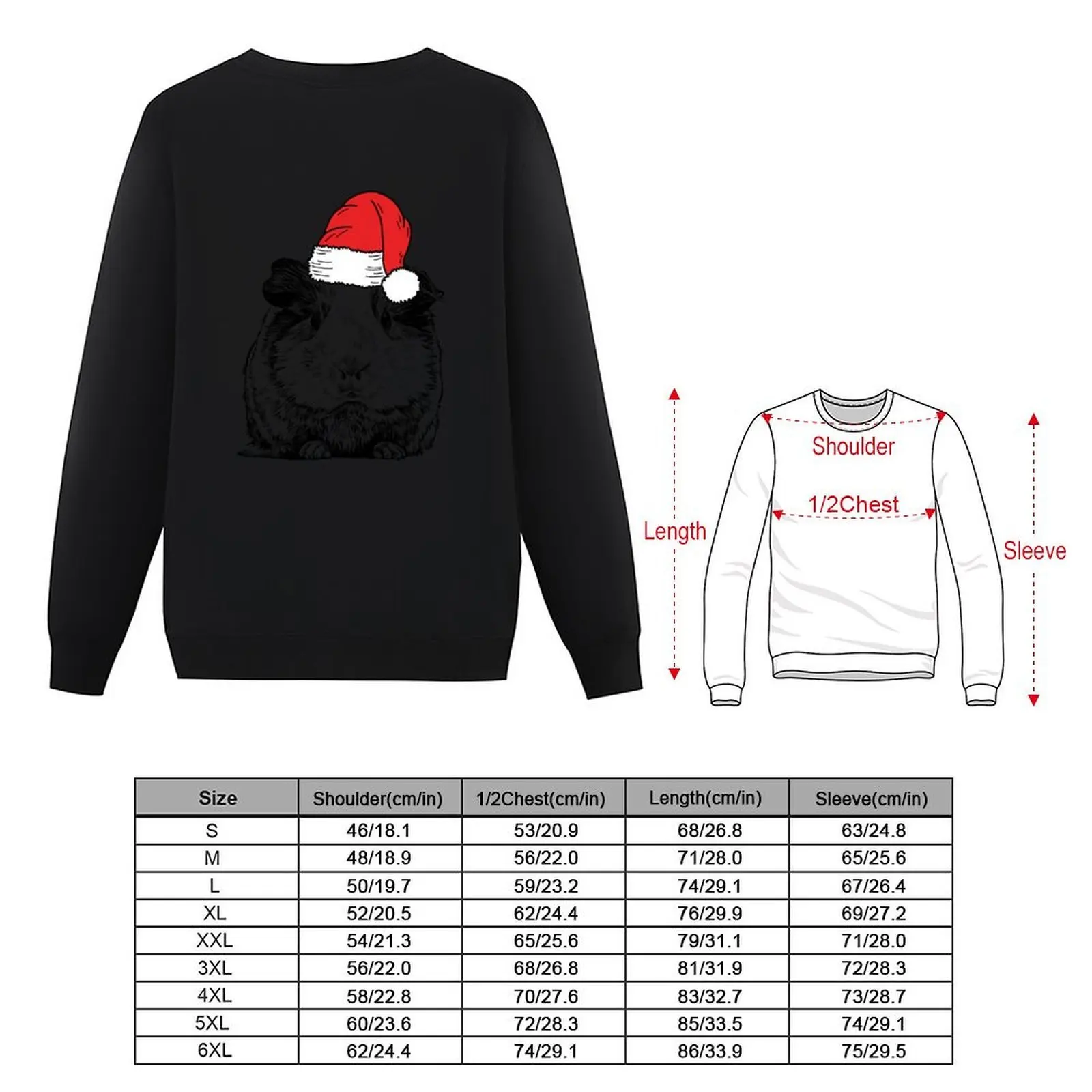 Christmas Guinea Pig Santa Pet Animal Holiday Pullover mens clothes tracksuits aesthetic clothing men wear sweatshirts for men