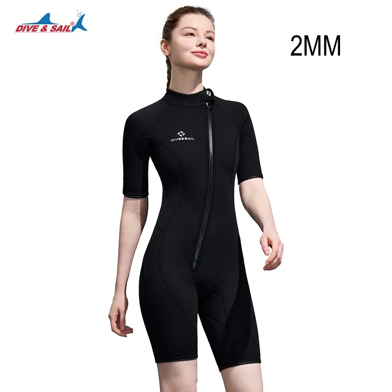 

2 мм женский и мужской неопреновый костюм для водного спорта на открытом воздухе, охоты, каякинга, дайвинга, с коротким рукавом, подводного плавания, дрифта, плавания, гидрокостюм